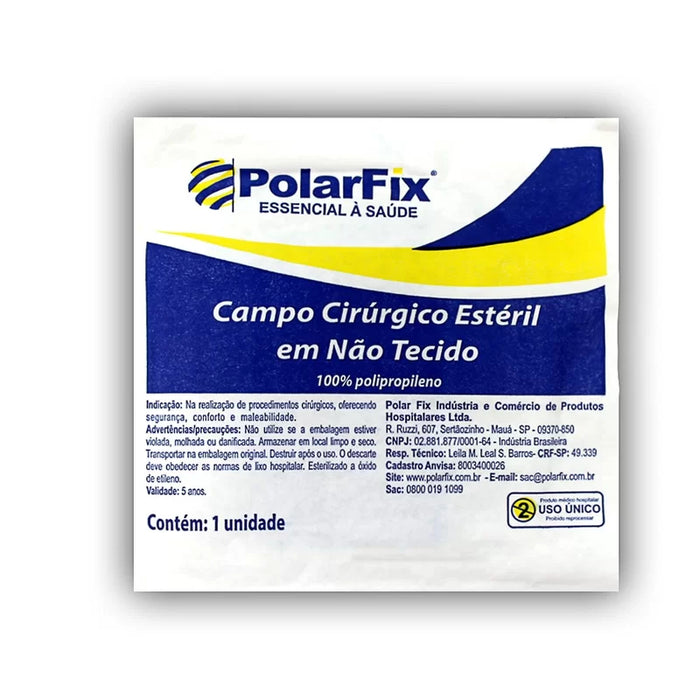 Campo Cirúrgico Estéril Fenestrado Em Não Tecido 50cm X 50cm Estéril - Polarfix