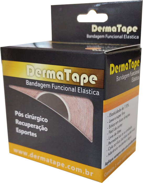 Bandagem Hipoalergênico Funcional Dermatape Elástica ( Kinesio )  Bege 5m x 5 cm  Bioland