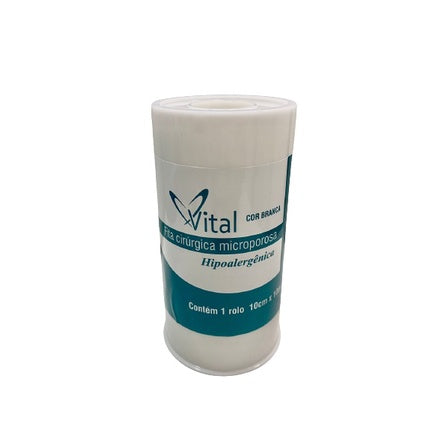 4 Fitas Micropore Hipoalergênica Branca 10cm x 4,5 Metros - Vital JoaoMed