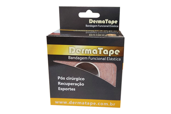 Bandagem Hipoalergênico Funcional Dermatape Elástica ( Kinesio )  Bege 5m x 5 cm  Bioland