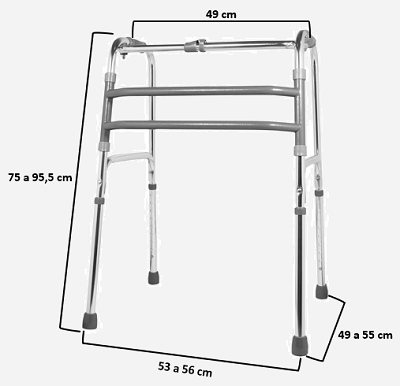 Andador Articulado de Aluminio Dobrável Super Prata com 1 Unidade Mercur