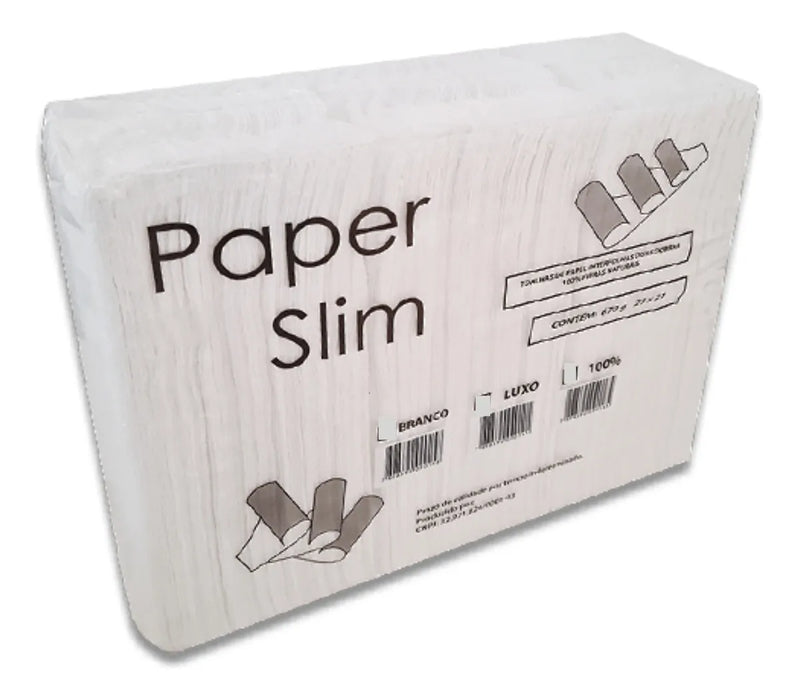 Papel Toalha Interfolha 100% Luxo 2 Dobras 20x21cm 580gr – Paper Slim