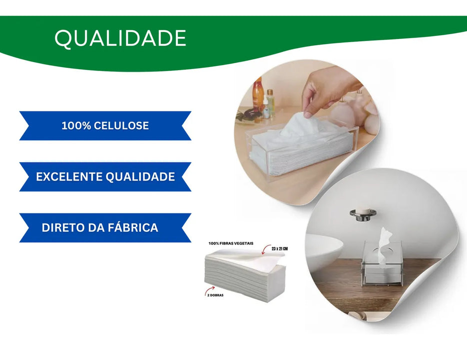 Papel Toalha Interfolha 100% Luxo 2 Dobras 20x21cm 580gr – Paper Slim