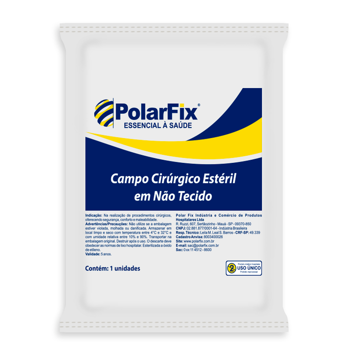 Campo Cirúrgico Estéril Fenestrado Em Não Tecido 50cm X 50cm Estéril - Polarfix