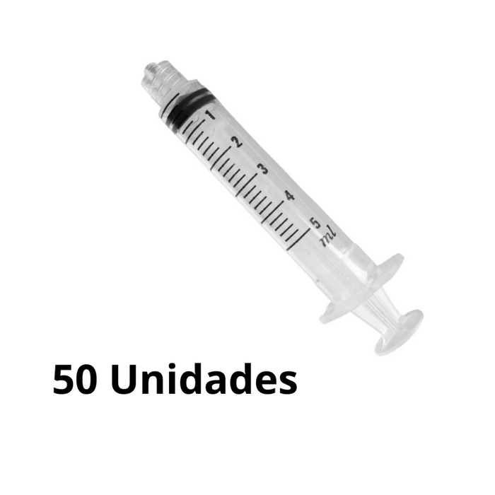 Seringa Sem Agulha 5ml Luer Lock (Bico Rosca) SR 50 Unidades