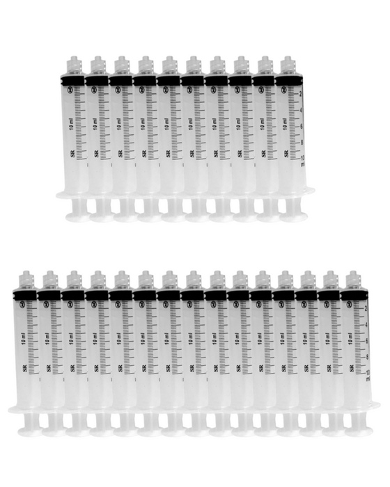 kit com 25 Seringas Hipodermica Descartavel  Sem Agulha 10ml Luer Lock SR