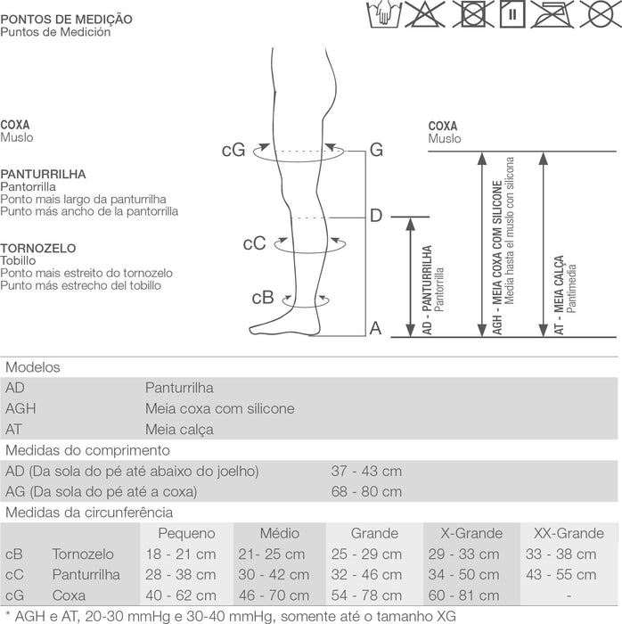 Meia de Compressão Venosan 6000 AGH 7/8 20-30 mmHg Pé Aberto Bege