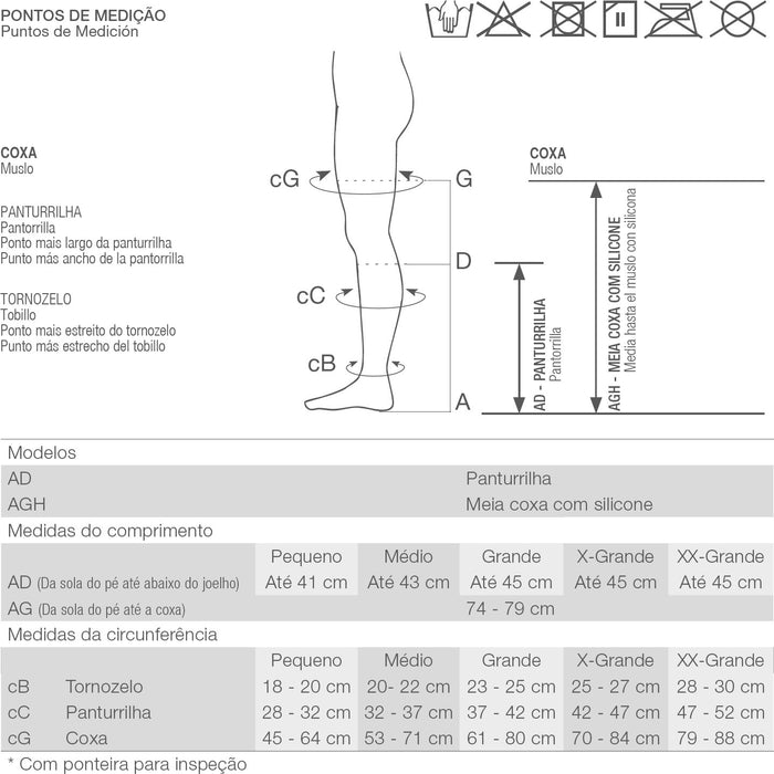 Meia Venosan  AGH 7/8 Venosan 18mmHg Pé Aberto Branca Estéril