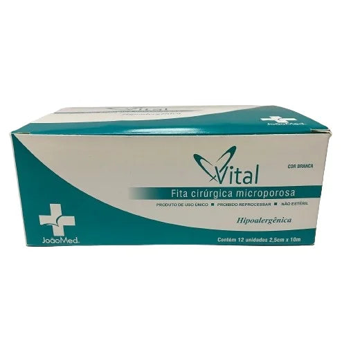 4 Fitas Micropore Hipoalergênica Branca 10cm x 4,5 Metros - Vital JoaoMed