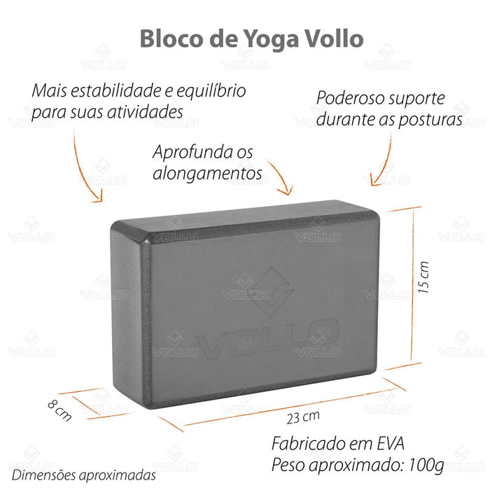 Bloco em EVA de Yoga e Exercícios Vollo