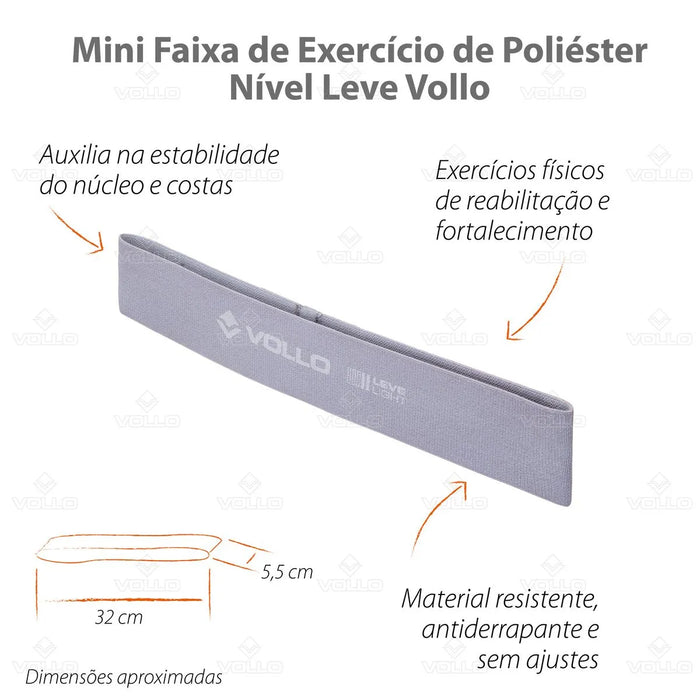 Faixa Elástica Mini Band Para Exercício de Poliéster Loop Band Vollo