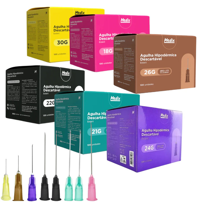 Agulha Hipodérmica Descartável Unidade Medix