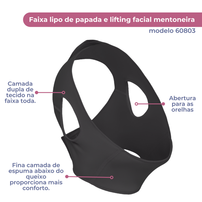 Faixa Pós-Cirúrgica Mentoneira Lifting Facial Lipo de Papada Bichectomia Aberta Bege New Form
