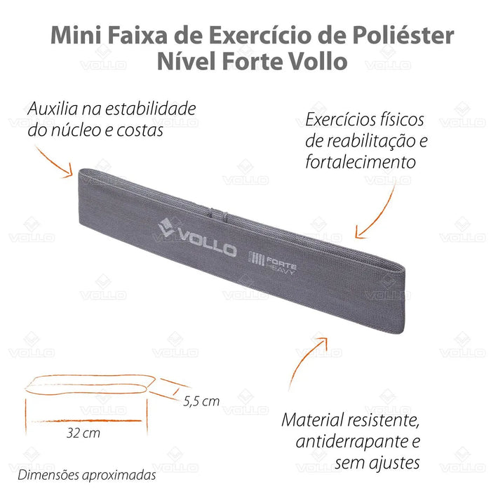 Faixa Elástica Mini Band Para Exercício de Poliéster Loop Band Vollo