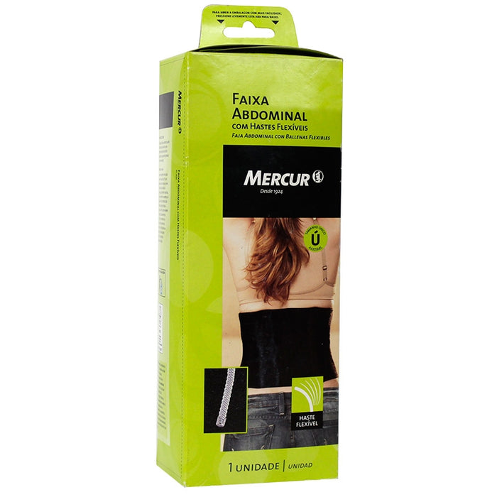 Faixa Abdominal com Hastes Flexíveis Ajustável Neoprene Mercur