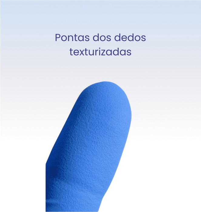 Luva de Procedimento Nitrilica Azul sem Pó Caixa com 100 Unidades Glomed