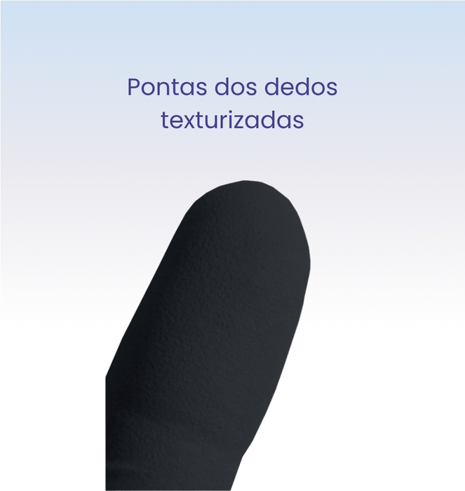 Luva de Procedimento Nitrilica Preta sem Pó Caixa com 100 Unidades Glomed