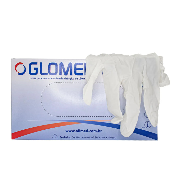 Luva Procedimento Látex com Pó com 100 Unidades Glomed