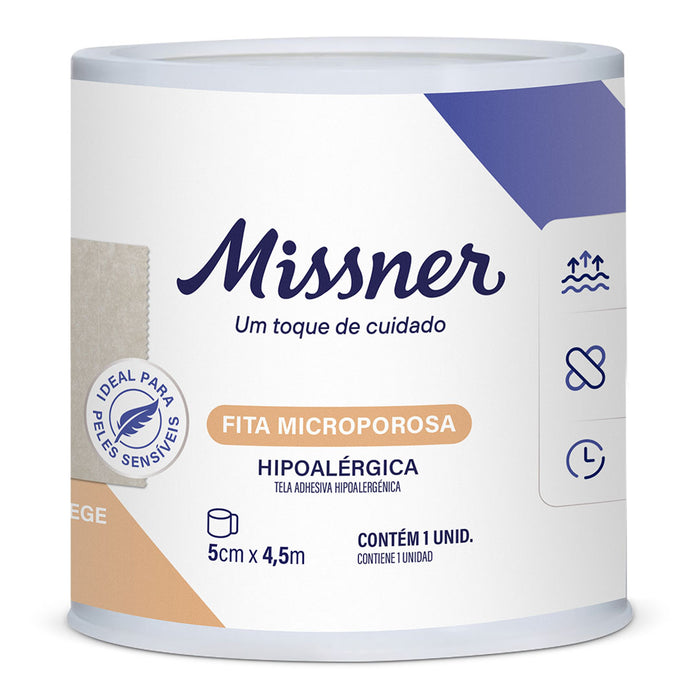 Fita Microporosa Bege Missner 5cm x 4,5m