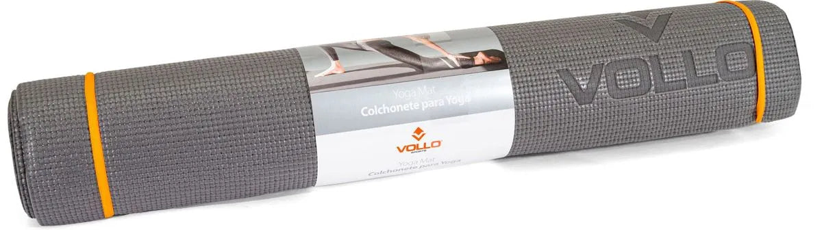 Colchonete Para Pilates e Yoga Cinza Com Alça 4mm Vollo