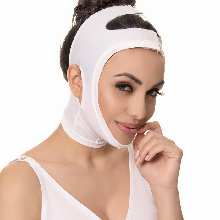 Faixa Pós-Cirúrgica Mentoneira Lifting Facial Lipo de Papada Bichectomia Aberta Bege New Form